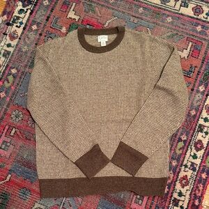 J. Crew Men's Tan and Brown Merino Crewneck Sweater
